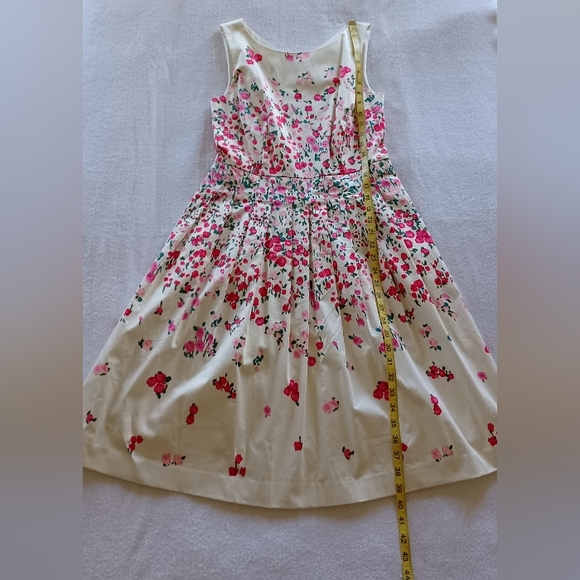 Talbots Floral Pleated Rose Garden Fit & Flare Cotton Dress, size 2 - Picture 13 of 16